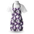 thumbnail image 4 of Floral Apron, Plumeria Flowers and Toucan Bird Hand Drawn Demonstration on Violescent Backdrop, Unisex Kitchen Bib with Adjustable Neck for Cooking Gardening, Adult Size, Grey and White, by Ambesonne, 4 of 4