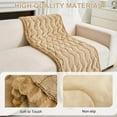 thumbnail image 6 of Topchances Fuzzy Couch Covers, Faux Mink Wavy Sofa Slipcover Mat for Pets,  Anti-Slip Furniture Protector Pet Bed Mat for Dogs Cats (Light Coffee, 28''x59''), 6 of 8