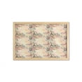 thumbnail image 1 of Modern Wall Art with Frame, French Paris Themed Lettering with Floral Leaves Details Art, Printed Fabric Poster for Bathroom Living Room, 35" x 23", Blue Black and Pale Pink, by Ambesonne, 1 of 2