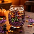 thumbnail image 2 of 2D Halloween Glass Cups, Cute Coffee Glass Cups, Glassware Drinking Glasses, Stemless Drinking Glass with Spooky Designs, Clear Cups for Cocktails, Juices & Iced Coffee (C), 2 of 8