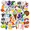 1A, variant on 35pcs-50pcs Cute Animal Stationery Stickers Robot Kids Stickers Toy Transport DIY Stickers for Laptops Notebooks Suitcase
