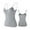 Gray, variant on Women's Cotton Tank Top with Shelf Bra Adjustable Wider Strap Camisole