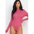 thumbnail image 6 of Mock Neck Long Sleeve Bodysuit with Ribbed Lettuce Edge Trim, 6 of 10
