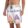 thumbnail image 2 of Balery Watercolor Gnome Garden Traje de Baño Estilo Hawaiano para Hombre, Shorts de Secado Rápido con Bolsillos-Small, 2 of 6