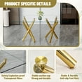 thumbnail image 5 of StnTalk Modern Dining Table Set for 6, 71" Glass Dining Table Top and Gold Metal Table Legs, Rectangle Dining Tables with 6 White Upholstered Dining Chairs for Dining Room and Kitchen., 5 of 8