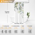 thumbnail image 6 of Stall Fabric Shower Curtain, 36x72 Narrow Linen Textured Heavy Duty Shower Curtain Set with 6 Metal Hooks, Watercolor Eucalyptus Leaves Plant with Floral Shower Curtains for Bathroom - Sage Green, 6 of 6