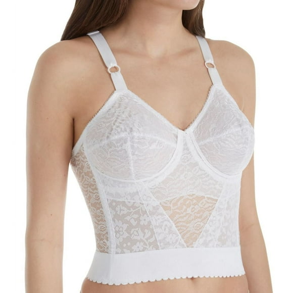 Women's Rago 2202 Lacette Longline Wireless Expandable Cup Bra (White 46C)
