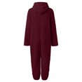 thumbnail image 3 of Tiqkatyck Animal Onesie, Women's Wool Long Sleeve Onesie Pajamas Casual Solid Color Zipper Loose Hooded Jumpsuit Casual Winter Warm Romper Cute Adult Onesie Christmas Onesies Adult Burgundy M, 3 of 6