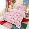 thumbnail image 2 of Manfei Modern Christmas Snowflake King Size Comforter Sets,Winter Holiday Comforters King Size,Pink Reversible,3-Piece,1 Comforter and 2 Pillowcases, 2 of 7