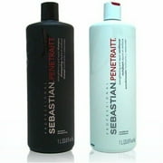 Sebastian PENETRAITT Strengthening & Repair SHAMPOO & CONDITIONER LARGE DUO SET - 33.8 oz/1000 ml - LARGE LITER DUO KIT
