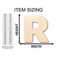 thumbnail image 2 of Unfinished Wood Block Letter R - Craft - up to 46" DIY 14" / 1/8", 2 of 3