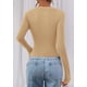thumbnail image 5 of Remera PRETTYGARDEN de manga larga, escote en V, ajustada, corta, talle XS, 5 of 8
