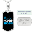 thumbnail image 2 of To My Wife  Wife Mom Boss Blue Stainless Steel or 18k Gold Premium Swivel Dog Tag Keychain, 2 of 16