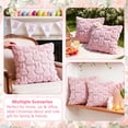 thumbnail image 3 of Easter Pillow Covers Bunny Throw Pillow Farmhouse Easter Party Favors Decorative Soft Plush Faux Fur Peeps Pillow Cases for Home Couch Room Décor 18x18 inch 2-Pack Pink, 3 of 9