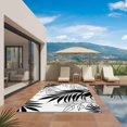 thumbnail image 3 of Black Leaves Outdoor Rug for Patio/Deck/Porch, Non-Slip Large Area Rug 5 x 7 Ft, Abstract Modern Geometric Lines Simple Art Indoor Outdoor Rugs Washable Area Rugs, Camping Rug Carpet Runner, 3 of 8