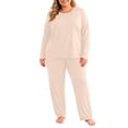 thumbnail image 2 of Xaqiouau Women Fleece Lined Pajama Set Warm Thermal Underwear Long Sleeve Top and Pants Plus Size Winter Lounge Sleepwear, 2 of 9