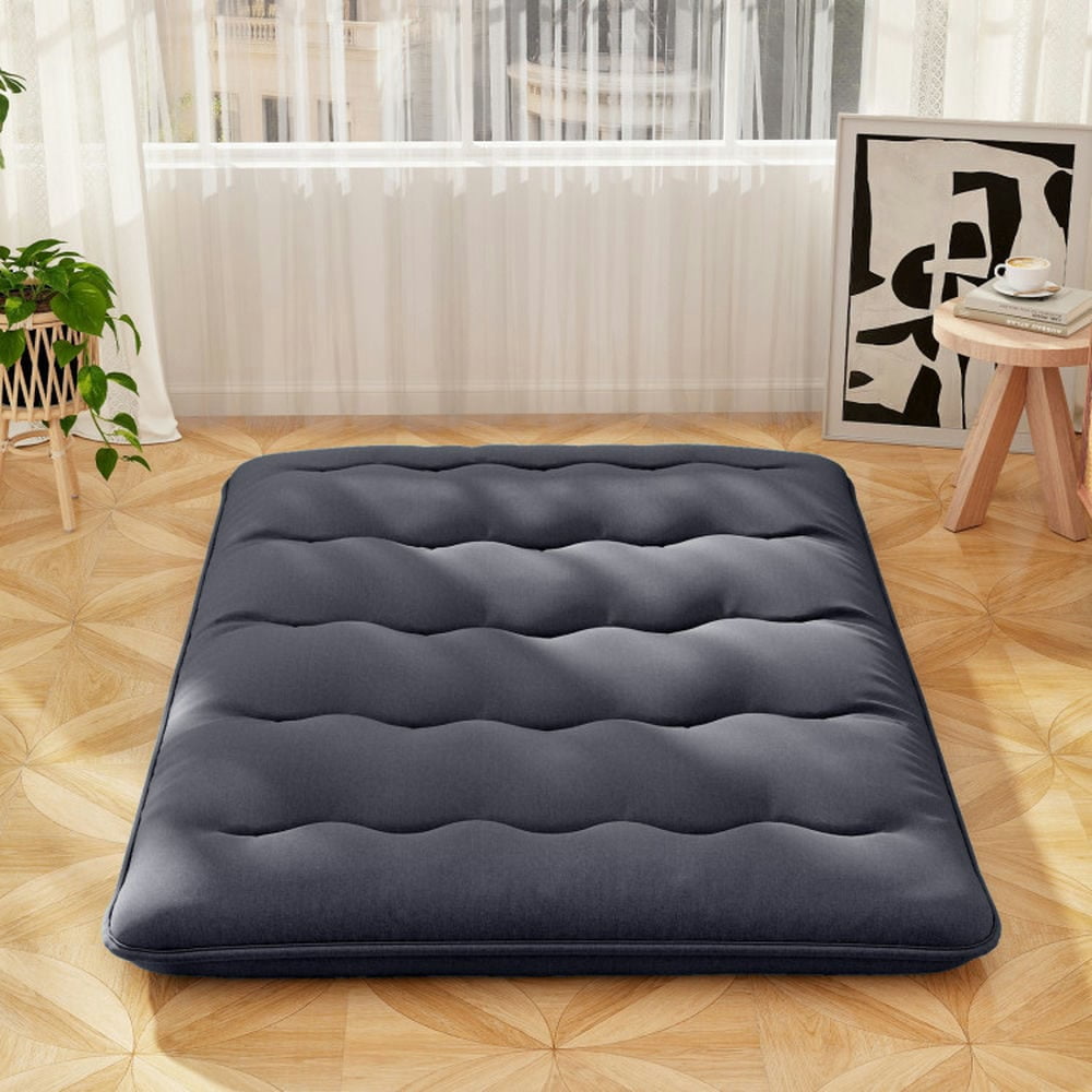 Yardi Yarda Mattress with Washable Cover and Foldable Mat, Floor Mattress for Indoor, Full Size, Black