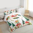thumbnail image 3 of jejeloiu Fairy Tale Elf Bedding Comforter Set,Red Mushroom Twin Comforter Sets,Green Tropical Botaniocal Pine Bedding Set For Girl,Microfiber Bedroom Decor Reversible,2 Pieces, 3 of 8