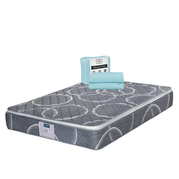Colchón Queen Size Bongo Restonic + Juego de Sábanas Trinity