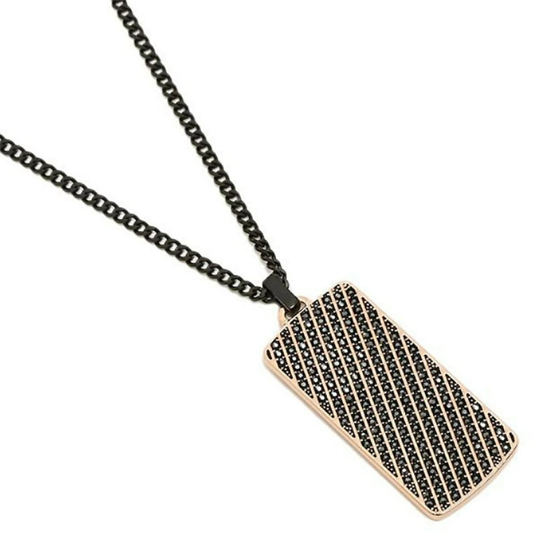 Swarovski Men's Jewelry Necklace BLAZE Pendant Dog Tag Jet Swarovski Men's Jewelry Necklace BLAZE Pendant Dog Tag Jet