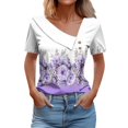 thumbnail image 2 of SDNall T-shirt Décontracté à Manches Courtes Imprimé Printemps/été pour Femmes avec Boutons, 2 of 9