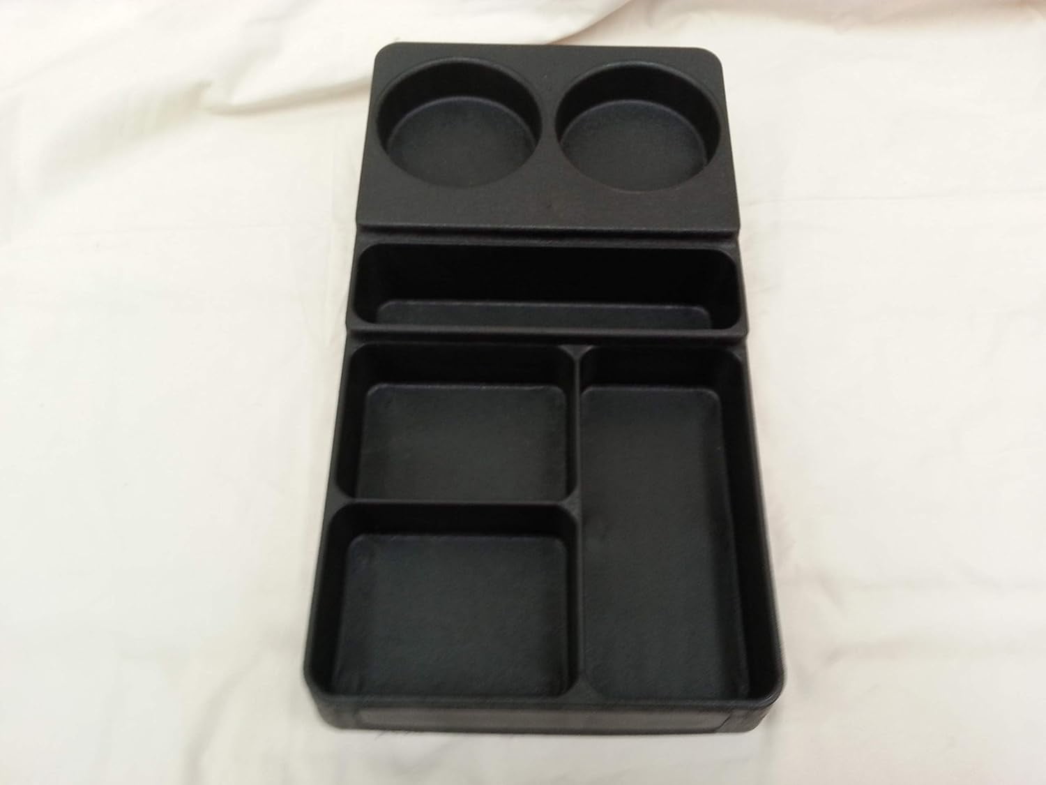Rattleware Condiment Caddy, 6 Compartments, Black Polymer, Single Pack, Portable and Durable