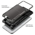thumbnail image 3 of Dteck Wallet Case for Apple iPhone SE 2022 & 2020 / iPhone 7 / iPhone 8, Credit Card Holder ID Slot Pocket Dual Layer Protective Bumper Rugged TPU Rubber Armor Hard Shell Cover, Gray, 3 of 5