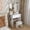 White, variant on CQSXDA Modern Small Vanity Desk With Adjustable LED Lighting, 3 Drawers, Hair Dryer Holder And Power Socket Setup, Dressing Chair Included, Antique brown