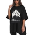 thumbnail image 4 of Plus Size Shirt for Women Black Tops for Women Short Sleeves Shirt for Women Mountains 1 T Shirt Oversized Shirt for Women S, 4 of 5