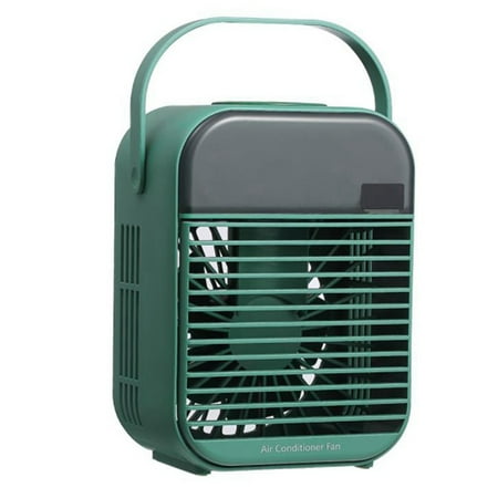 

Air Cooler Fan Mini Desktop Air Conditioner with Night Light Mini USB Water Cooling Fan Humidifier Multifunction Green