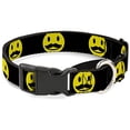 thumbnail image 1 of buckle-down martingale dog collar - mustache happy face2 black yellow black - 1" wide - fits 15-26" neck size - large, 1 of 1