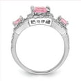 thumbnail image 2 of 925 Sterling Silver Polished Pink Square Cubic Zirconia Ring Size 8 Ring for Women, 2 of 5