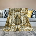 thumbnail image 2 of GOSMITH Pineapple Summer Gold Pineapple on White Flannel Fleece Blanket Gifts White, 2 of 6