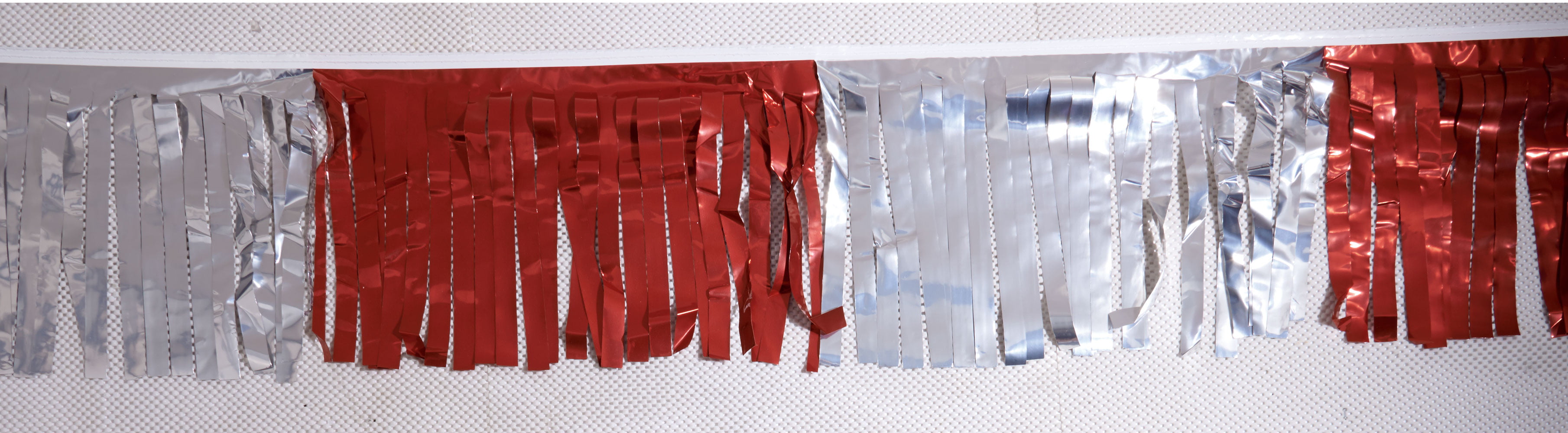 New Retails Red Metallic Fringe Pennant 60'L x 12"W strips 