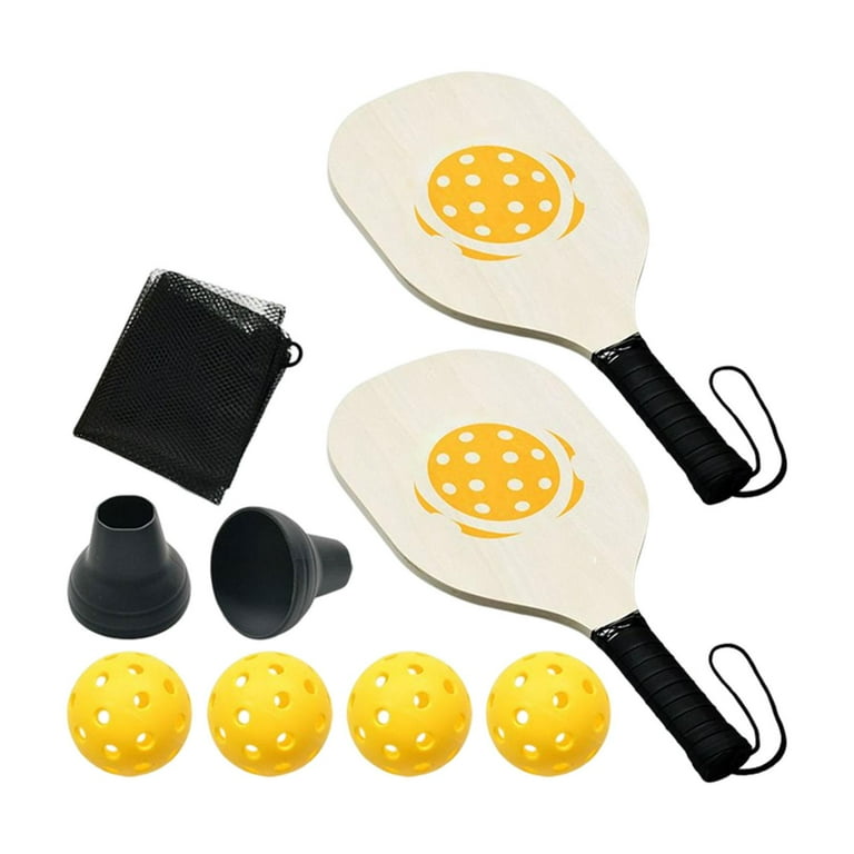Professional s Set of 2 Rackets with 4 Balls Wood Carrying Bag