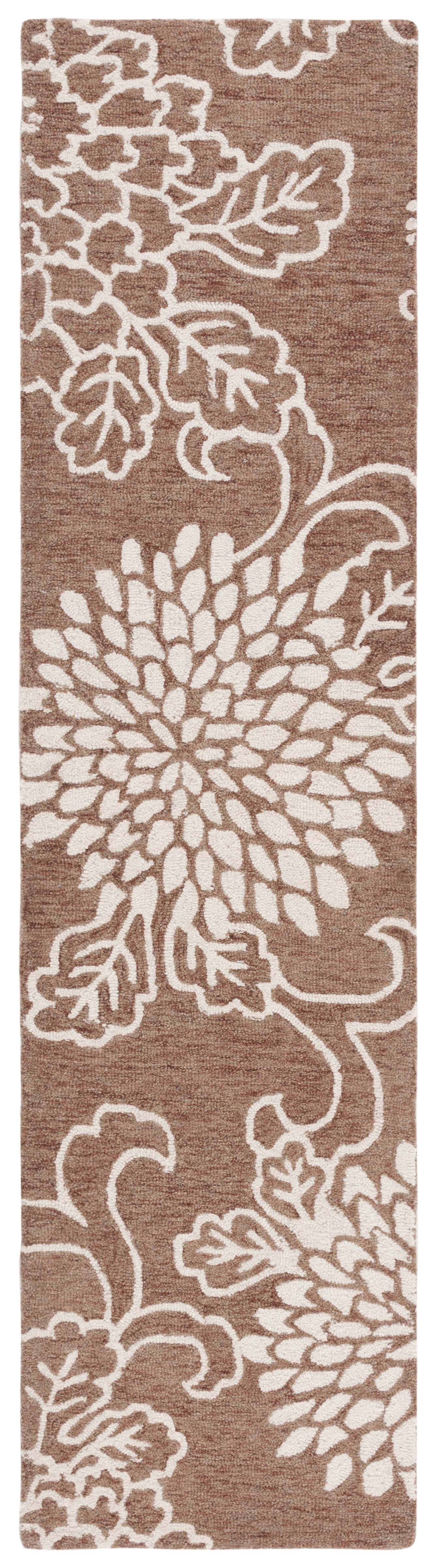 Safavieh Jardin Clara Floral Wool Runner Rug, Brown/Ivory, 2'3" x 9'