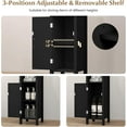 thumbnail image 4 of RONG-3 Bathroom Floor Cabinet, Freestanding Narrow Storage Cabinet Console Table Nightstand with Adjustable Inner Shelves, Bathroom Side Storage Cabinet for Living Room Kitchen Entryway,Black, 4 of 10