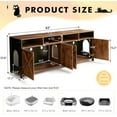 thumbnail image 6 of JanflyHome Cat Litter Box Furniture, 63 Inch TV Stand 2 Cats Double Litter box Enclosure Hidden Washroom TV Stand, Vintage Brown, 6 of 8