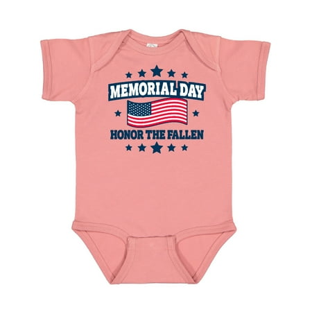 

Inktastic Memorial Day Honor The Fallen with American Flag Gift Baby Boy or Baby Girl Bodysuit