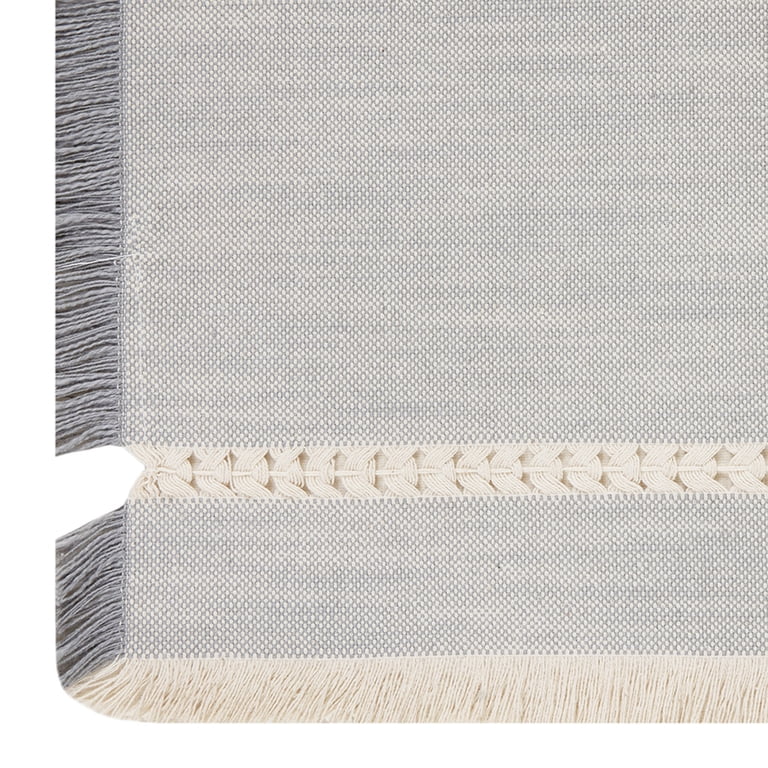 Better Homes & Gardens Gray Striped Fringe Table Runner photo 3