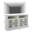 thumbnail image 3 of Walker Edison Transitional Glass Door Tall TV Stand for TVs up to 65”, White, 3 of 26