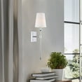 thumbnail image 5 of Kira Home Torche 20" Wall Sconce/Wall Light + Linen Shade, Chrome Finish, 5 of 7