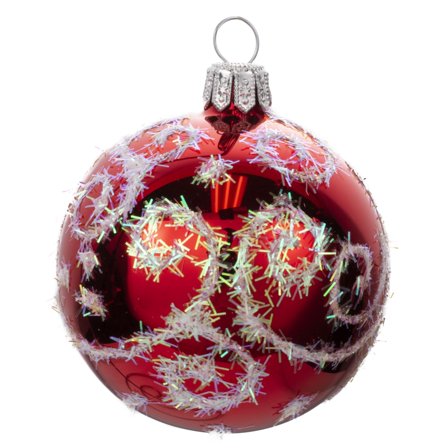 Red Christmas Ornament, Blown Glass Ball