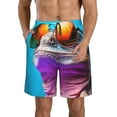 thumbnail image 1 of Sikiie Lézard avec Lunettes de Soleil Imprimé Coloré Shorts de Plage pour Hommes, Shorts à Séchage Rapide Haute Élasticité - avec Cordon et Poches Antidérapantes, Adapté pour Plage, Sports, Vacances-TG, 1 of 6