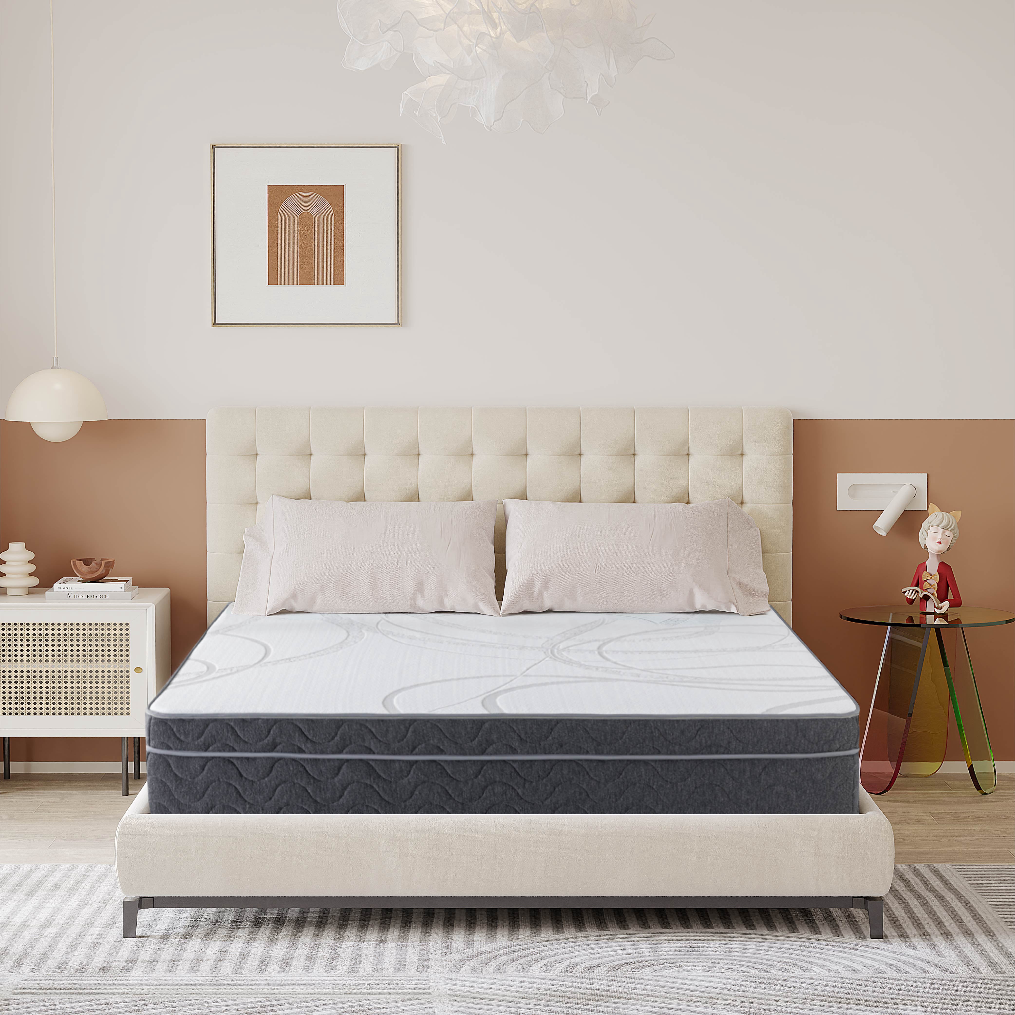 LANTRO JS EGO Hybrid 10 Inch CalKing Mattress, Cooling Gel Infused Memory  Foam and Individual Pocket Spring Mattress, Made in USA, Mattress in a Box,  CertiPUR-US Certified - Walmart.com