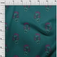 thumbnail image 2 of oneOone Cotton Jersey Dark Teal Green Fabric Floral Block Fabric For Sewing Printed Craft Fabric By The Yard 58 Inch Wide, 2 of 4