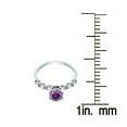 thumbnail image 3 of Sterling Silver with Natural Amethyst and White Topaz Engagement Ring, 3 of 3