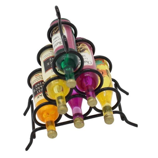 Accesorios de Cocina 1/12 Hugo Estante Negro de champán decoración Colorida de escenas