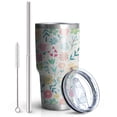 thumbnail image 2 of 30oz Pioneer Flower Tumblers Stainless Steel Tumbler with Lid and Straw,Vacuum Insulated Double Wall Travel Tumbler Cups Mug with Cleaning Brush for Coffee,Tea, 2 of 7