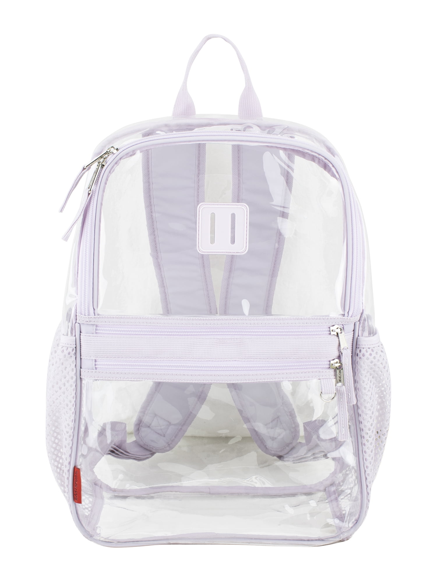 Eastsport Clara Clear Backpack Bundle w/ Zipper Pouch, Lavender Fog